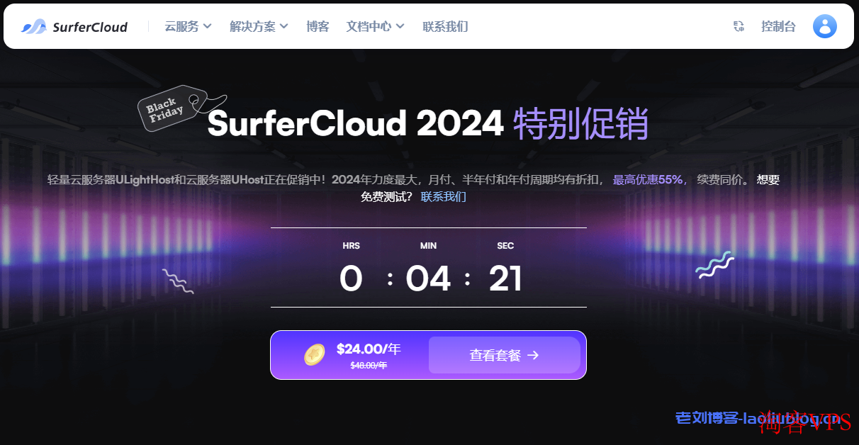 SurferCloud 2024 黑色星期五特别促销活动