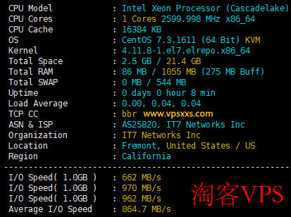 搬瓦工弗里蒙特MINICHICKEN VPS测评 - 硬件网络全面解析