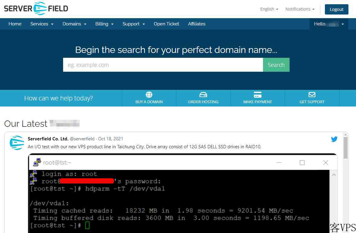 Serverfield：中华电信台湾VPS测评-三网直连原生IP