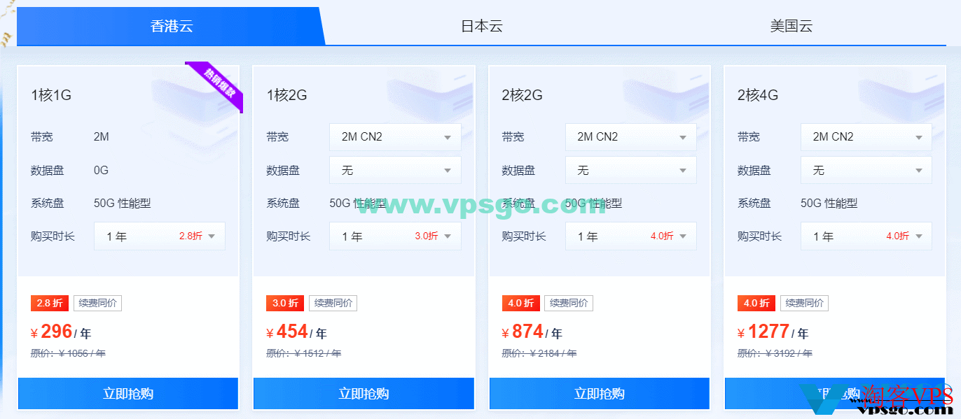 恒创科技海外云服务器优惠：年付281元起，CN2优化线路，美国/日本/香港机房