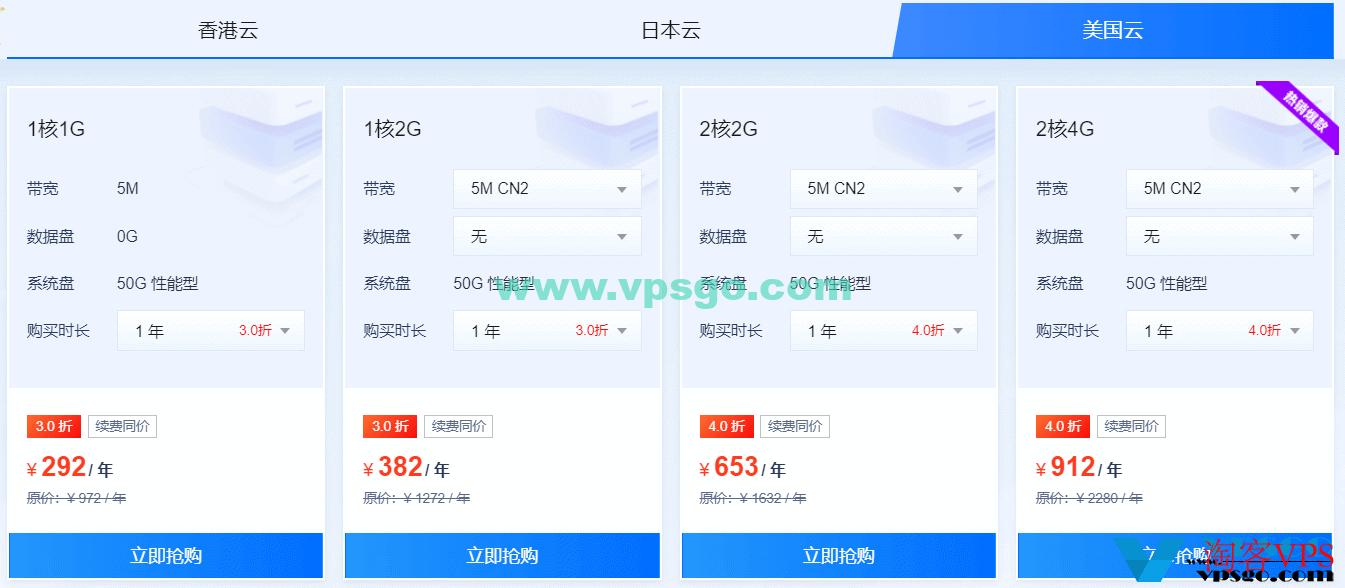 恒创科技海外云服务器优惠：年付281元起，CN2优化线路，美国/日本/香港机房