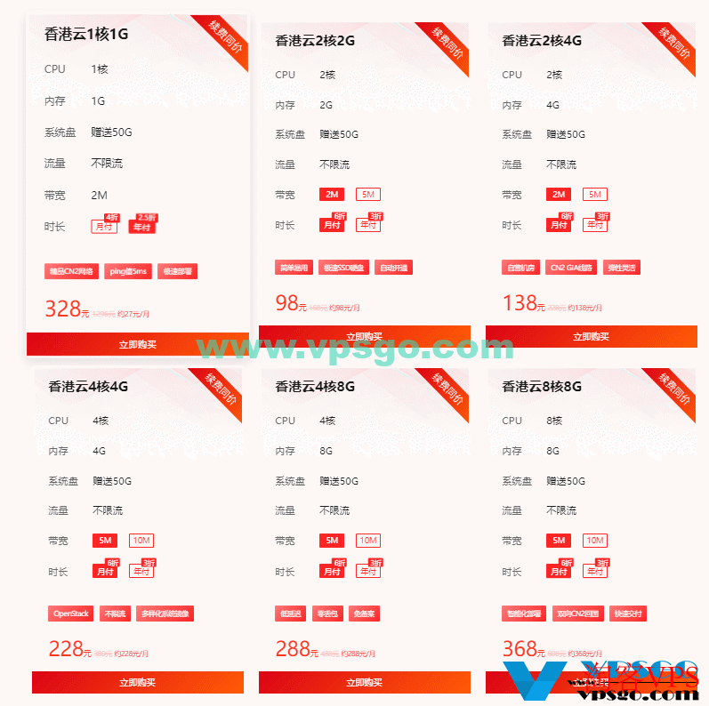 华纳云双十一11.11优惠：海外云服务器1.8折起，5MCN2月付20元，还有独服/高防服务器促销