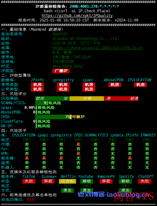 ClawCloud 爪云怎么样？香港G口VPS 测评，三网去程回程均直连内地，支持IPv6