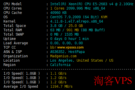 ColoCrossing加拿大多伦多VPS测评 ColoCrossing加拿大多伦多VPS硬件性能测试图