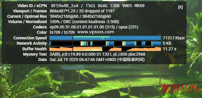 使用Evoxt法国巴黎VPS观看YouTube视频速度截图
