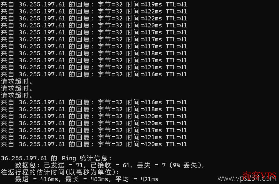 本地到UCloud印度家宽VPS ping延迟截图
