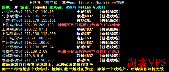 莱卡云日本VPS三网回程线路检测