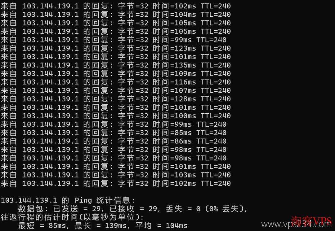 Server Gigabit马来西亚VPS电信直连Ping实测 Server Gigabit马来西亚VPS电信直连Ping测试图