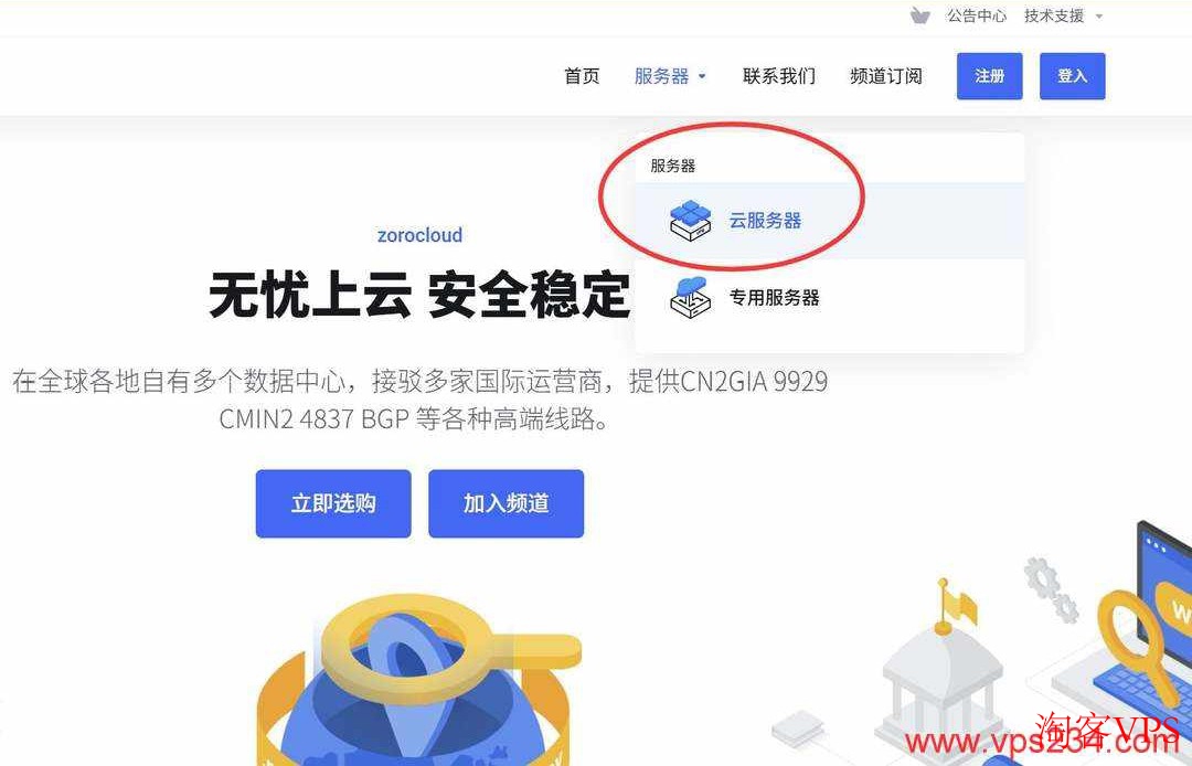 ZoroCloud家宽VPS购买入口页面