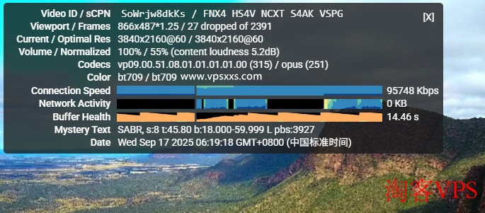 搬瓦工美国纽约CN2 GIA VPS播放YouTube 4K视频截图