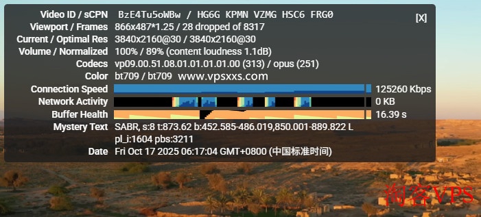 YouTube观看流畅体验 vmrack美国洛杉矶Platinum VPS观看YouTube测速