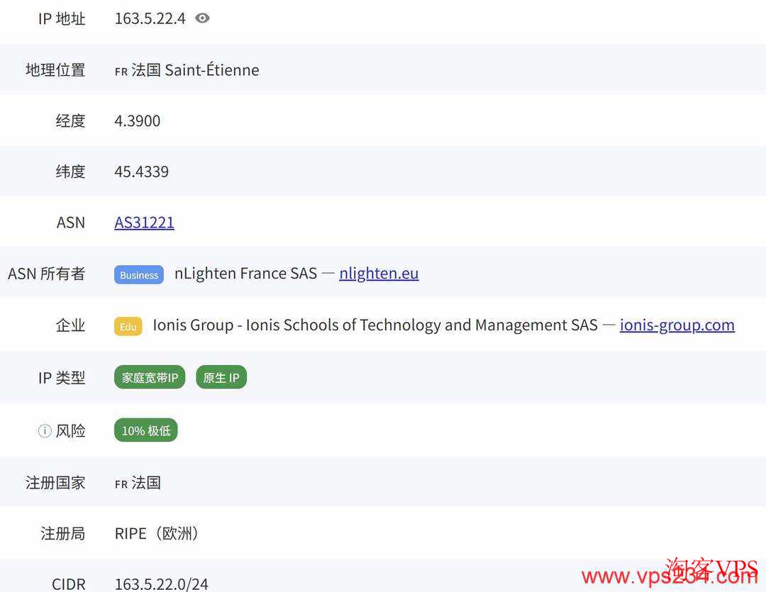 WePC法国VPS双ISP原生住宅IP测试结果