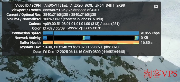 六六云德国原生IP VPS观看YouTube视频截图