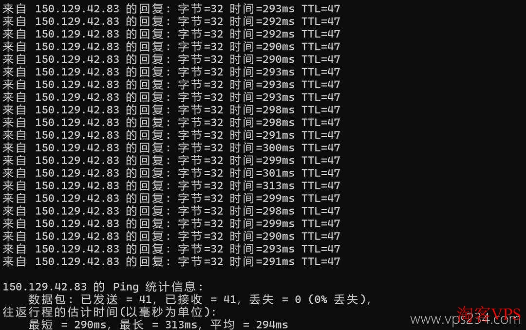 本地Ping测试Zenlayer德国VPS延迟情况图