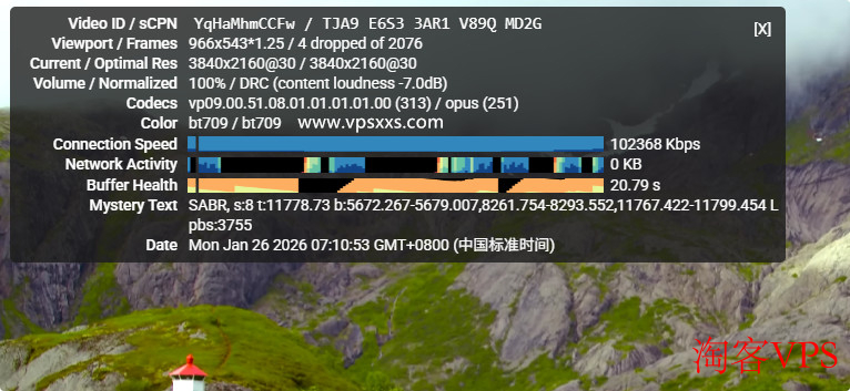 荫云英国双ISP VPS看YouTube视频流畅截图