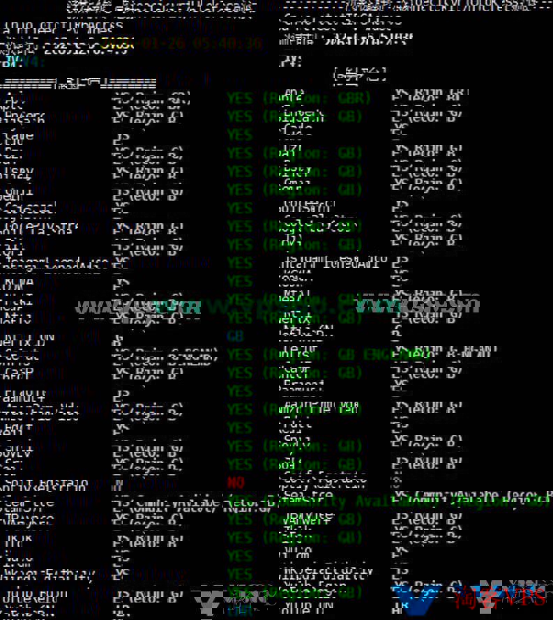 荫云英国双ISP VPS流媒体解锁测试结果图