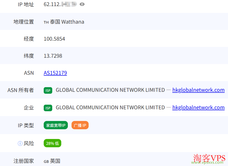 pingip.cn住宅IP检测