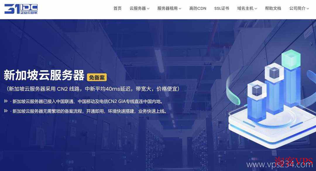31IDC新加坡CN2 VPS