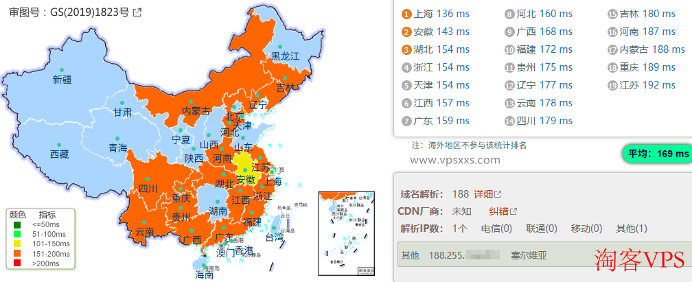 DediOne美国洛杉矶CMIN2 VPS国内ping测试